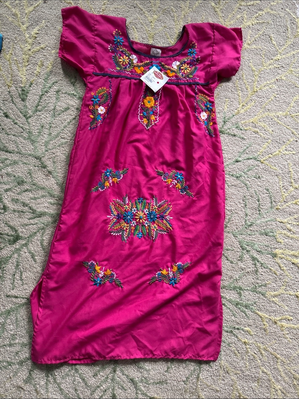 El Paso saddle blanket embroidered floral magenta dress S NWT